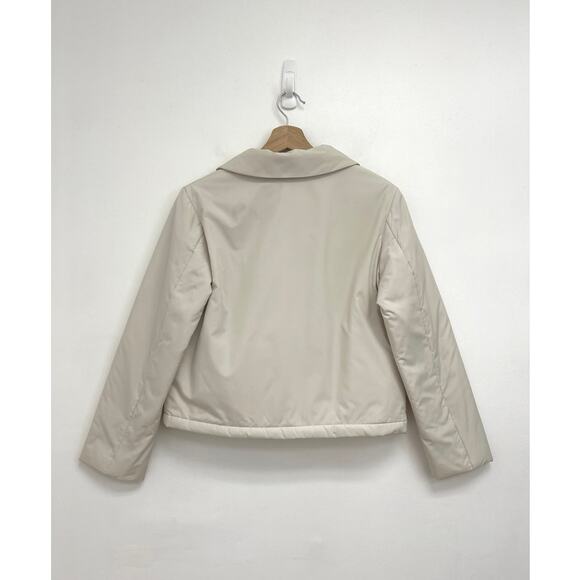 Vintage Gap Normcore 90s Minimalist Basic Neutral Puffer Boxy Crop Jacket XS - Picture 2 of 11